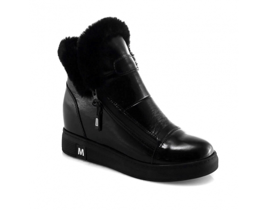 черные  женские зимние ботинки